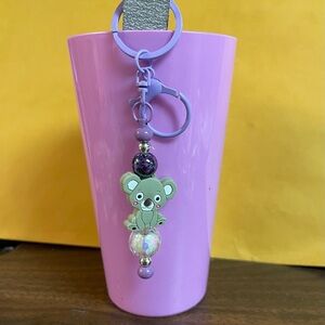 Purple Koala Keychain with Beads